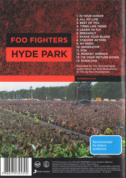 Foo Fighters - Hyde Park DVD