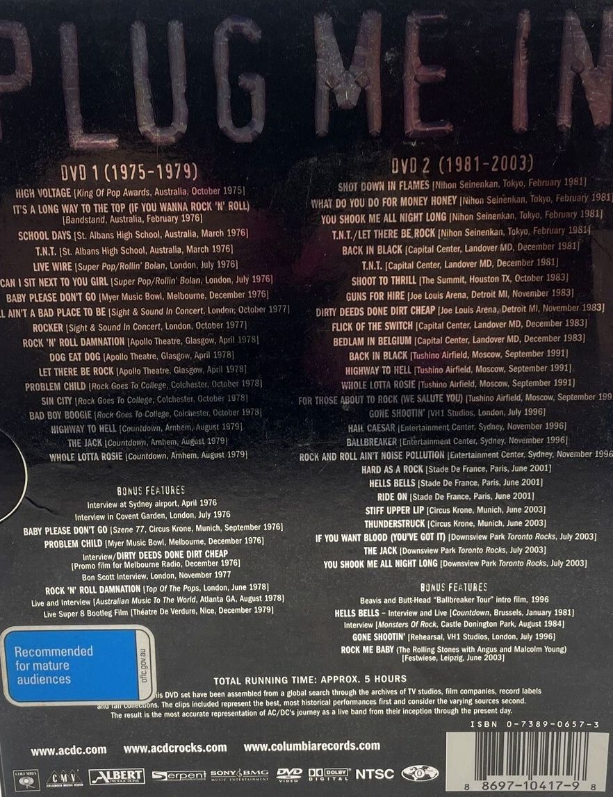 AC/DC – Plug Me In 2DVD (With Slipcase & 2 Booklets)