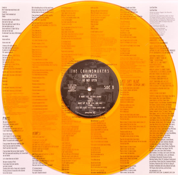 Chainsmokers - Memories Do Not Open Translucent Gold Coloured Vinyl LP (Used)