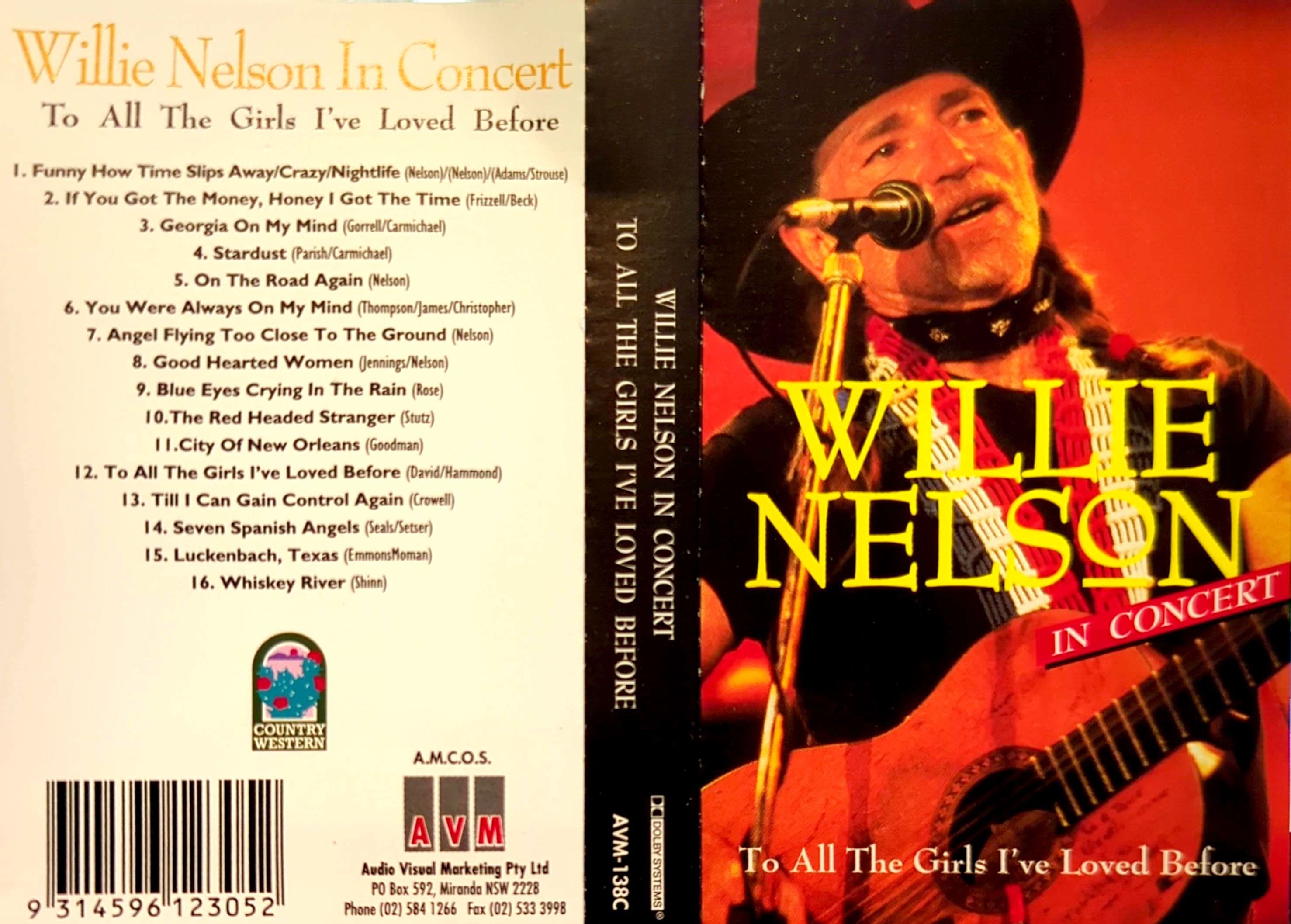 Willie Nelson - In Concert: To All The Girls I've Loved Before Cassette Tape
