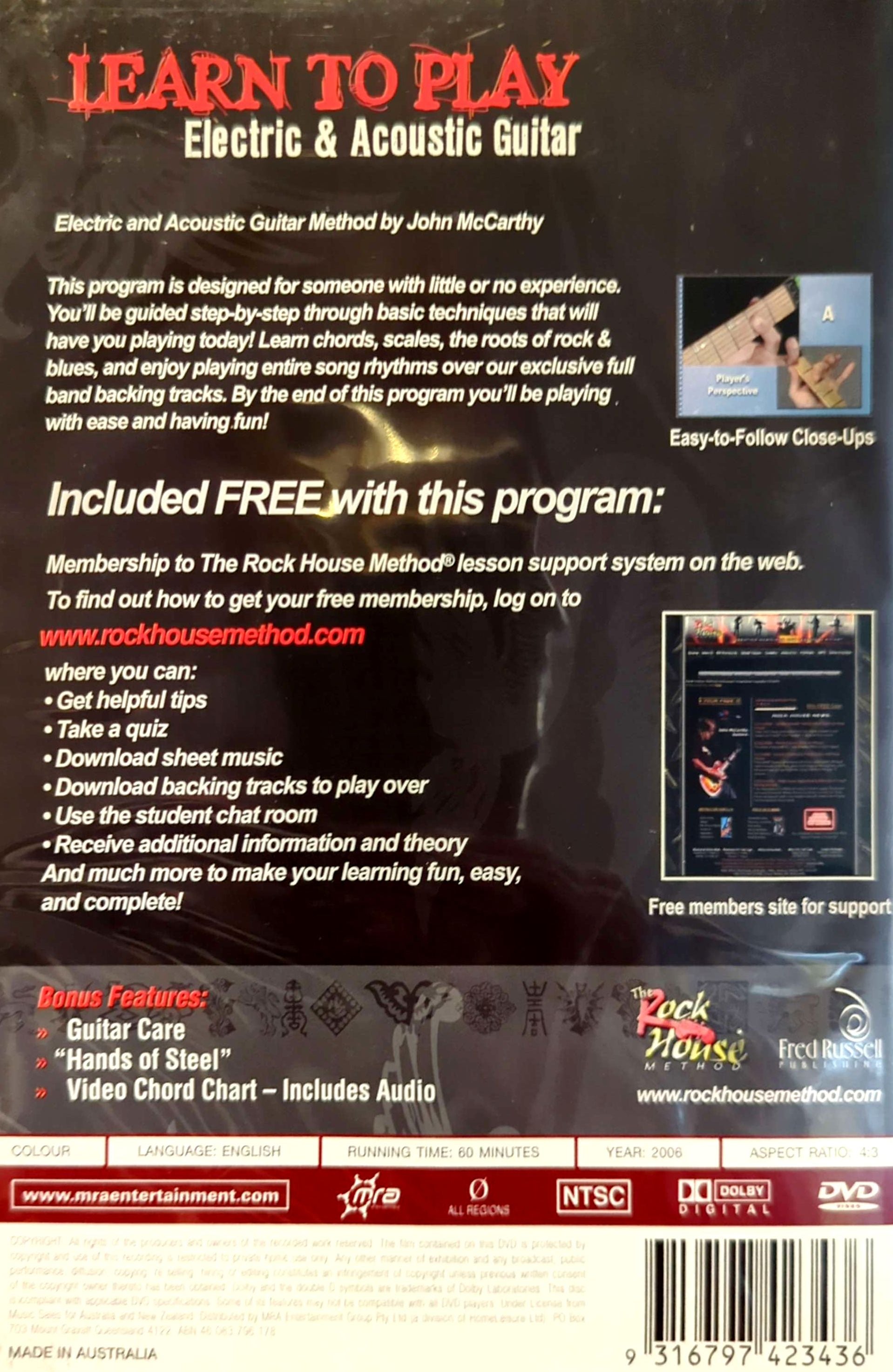 Learn To Play Electric & Acoustic Guitar: The Rock House Method w/ John McCarthy DVD