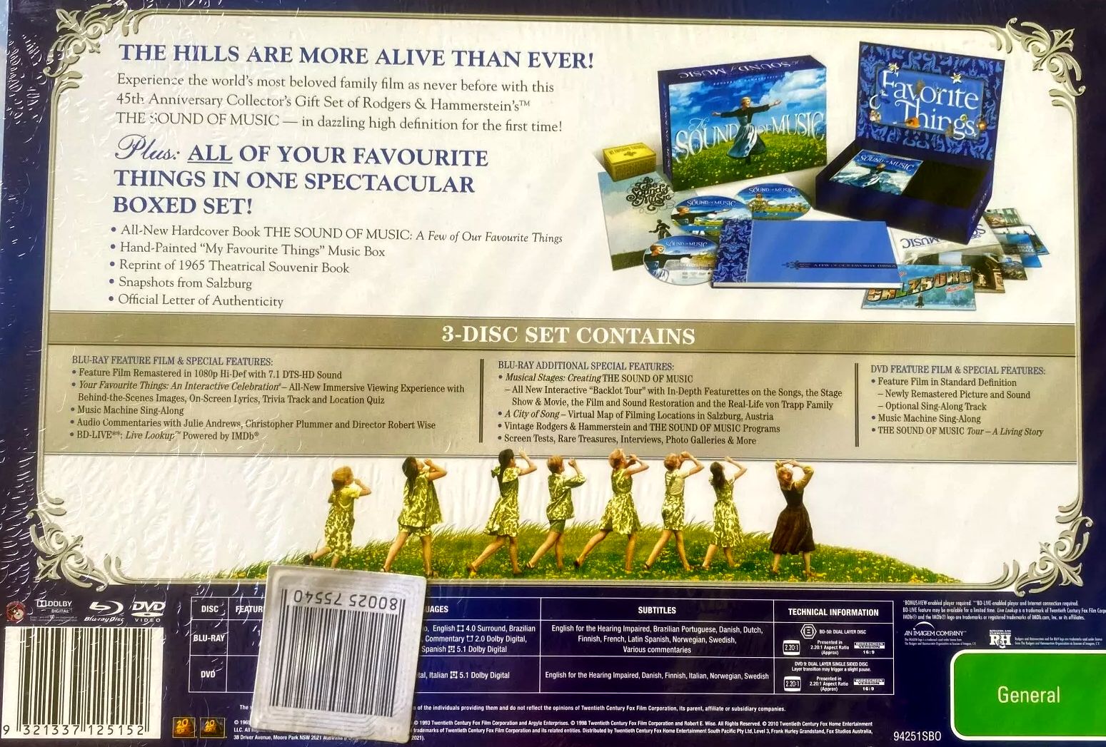 Sound Of Music 45th Anniversary Favourite Things Collectors Gift Set Edition 2 Blu-Ray + DVD + Book + Music Box