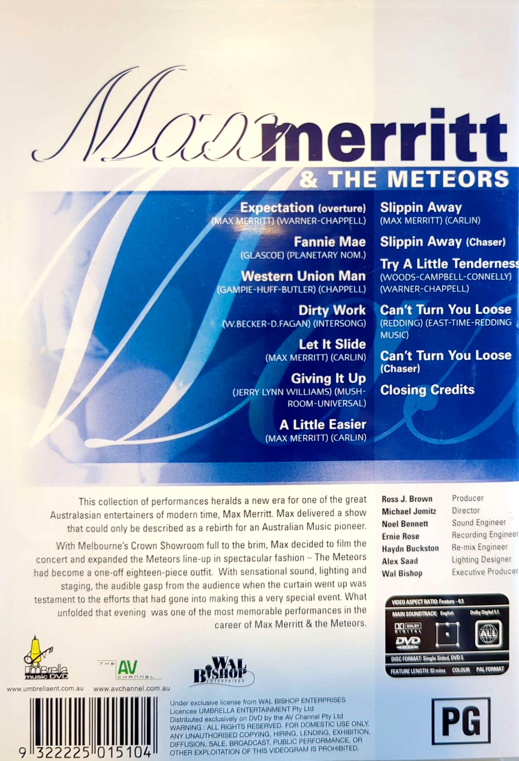 Max Merritt & The Meteors – Live In Concert DVD