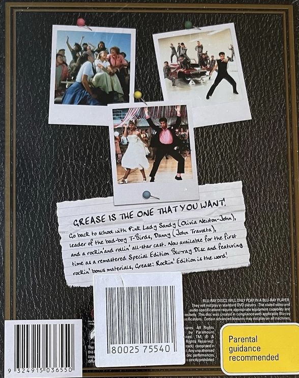 Grease (1978) Rydell High School Class Of 1959 Rock'n Ed + Collectible Photos Blu-Ray DVD