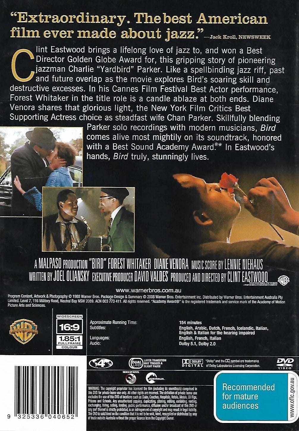 Charlie Parker - Bird (1998) A Film By Clint Eastwood DVD