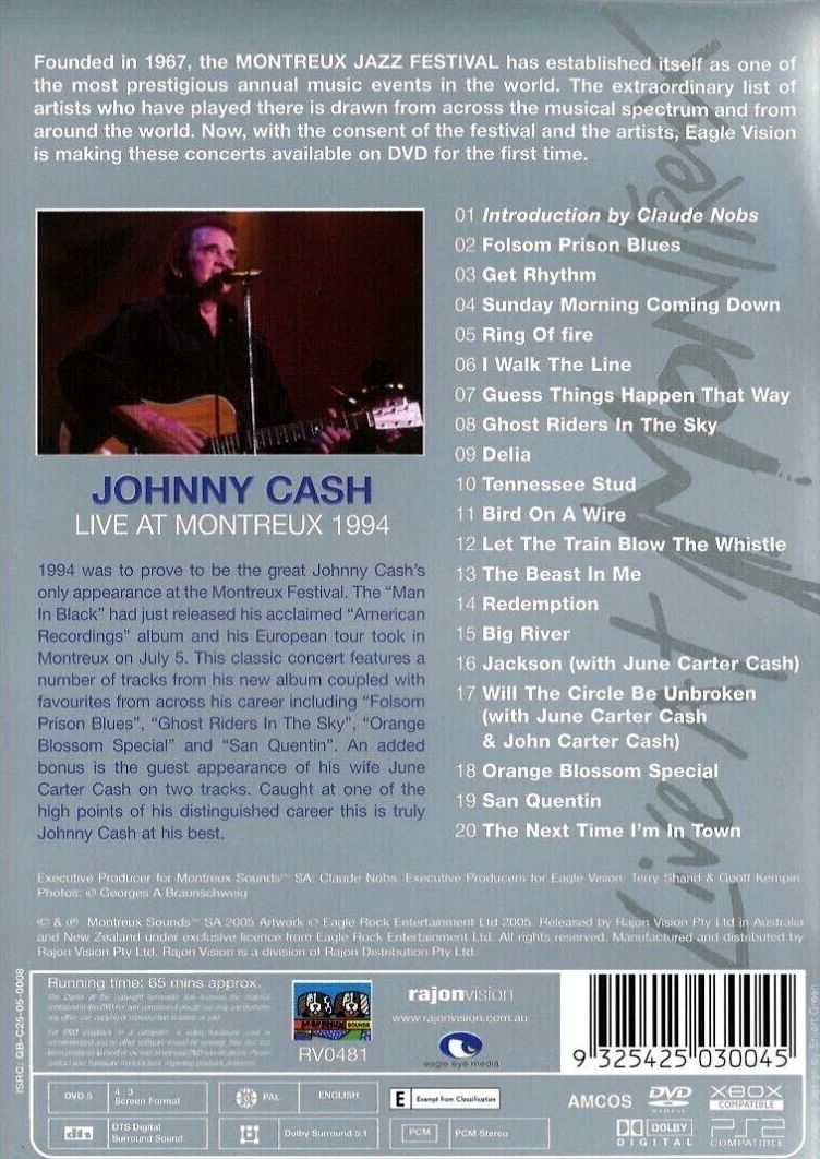 Johnny Cash – Live At Montreux 1994 DVD