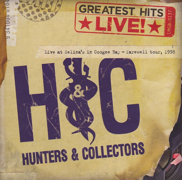 Hunters & Collectors - Greatest Hits Live CD