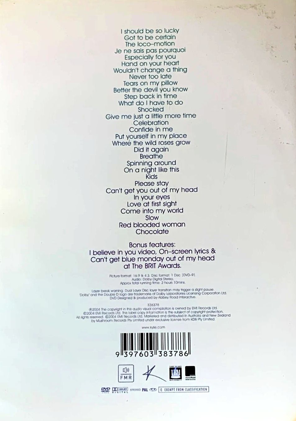 Kylie Minogue - Ultimate Kylie DVD + Booklet