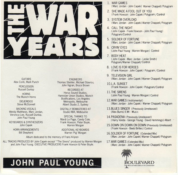 John Paul Young - The War Years CD