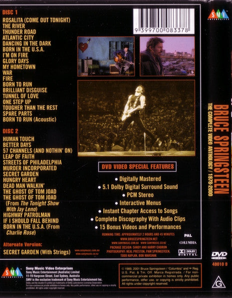 Bruce Springsteen – The Complete Video Anthology 1978-2000 2DVD