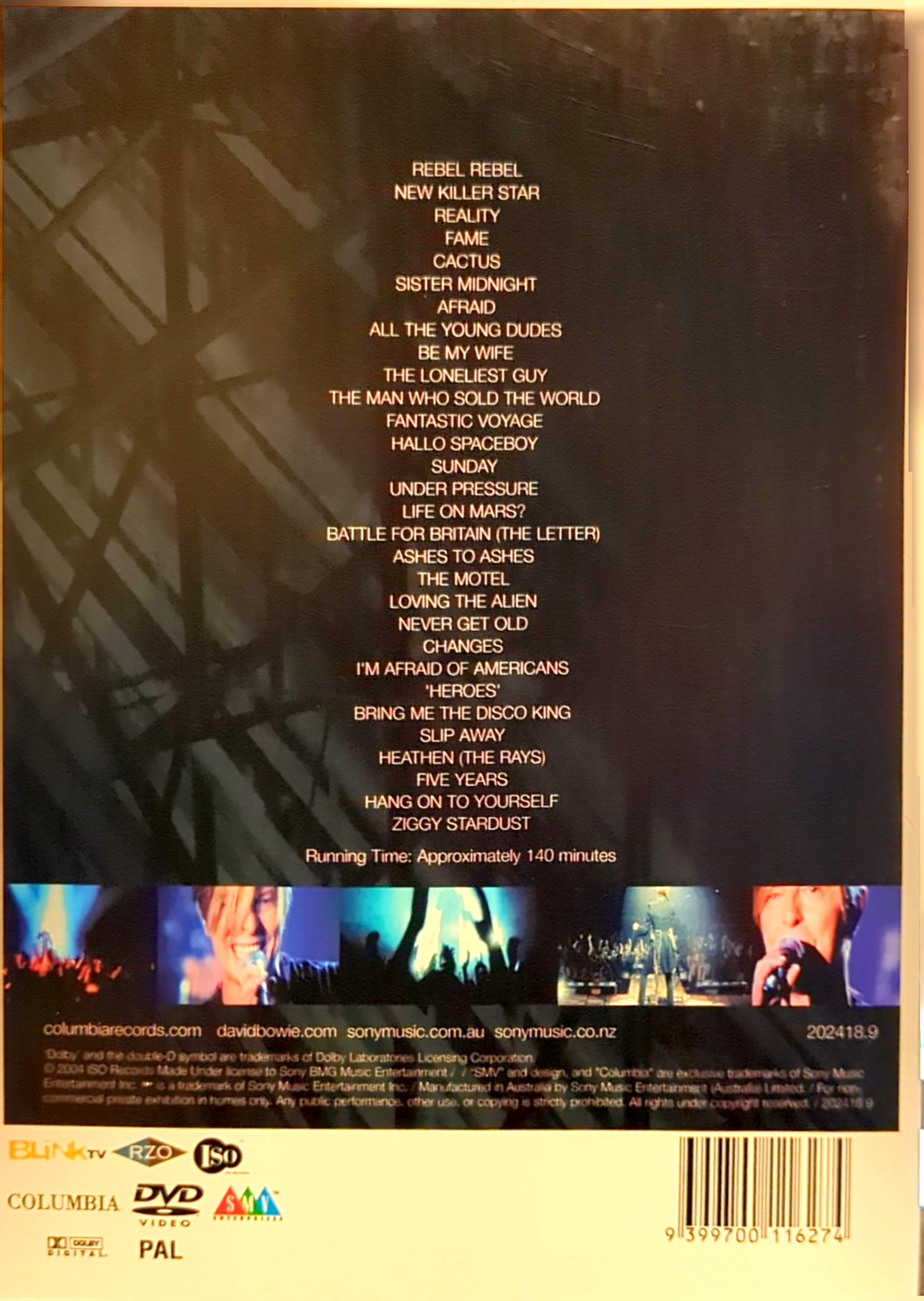 David Bowie – A Reality Tour DVD