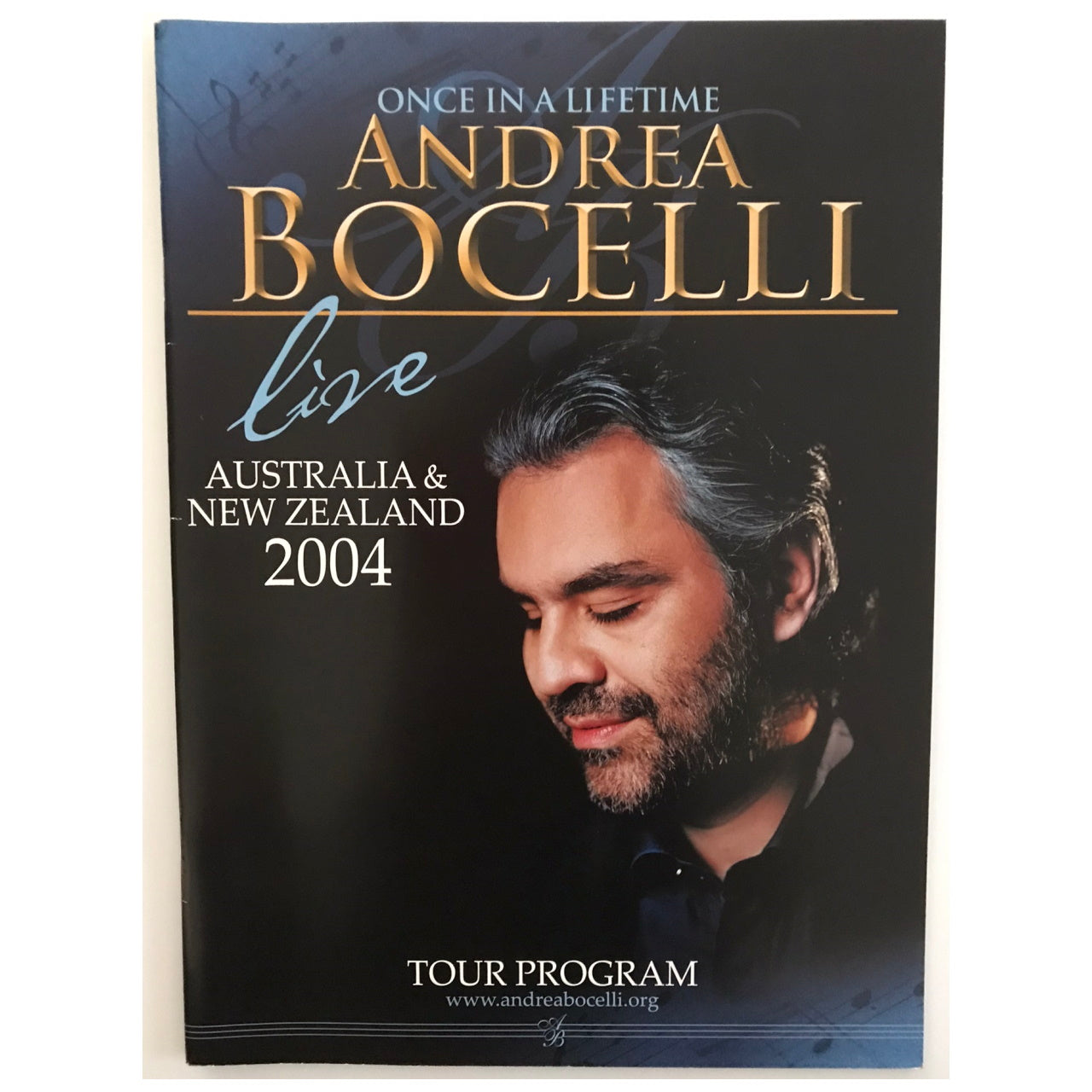 Andrea Bocelli - Once In A Lifetime 2004 Australia & New Zealand Original Concert Tour Program