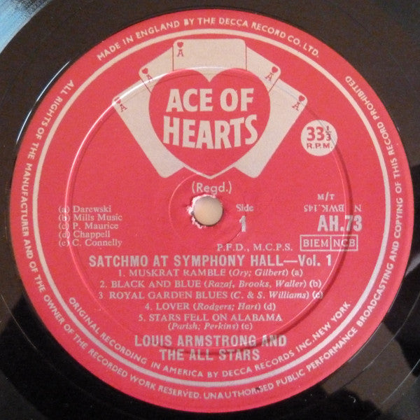 Louis Armstrong & All-Stars - Satchmo At Symphony Hall Reissue Mono Vinyl LP (Used)