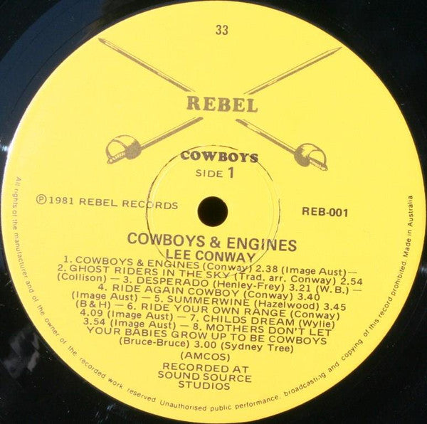 Lee Conway - Cowboys & Engines Vinyl LP (Used)