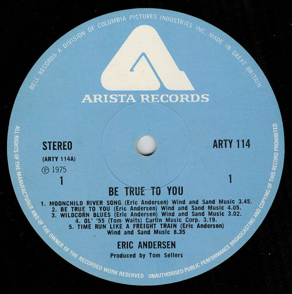 Eric Andersen - Be True To You Vinyl LP (Used)