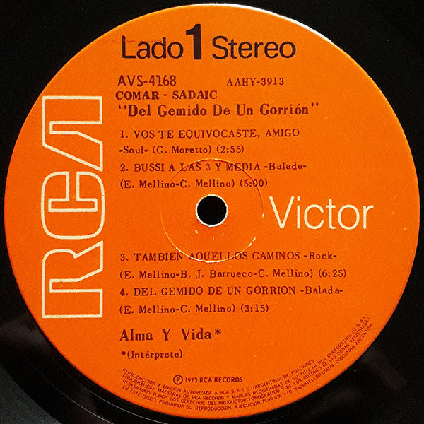 Alma Y Vida - Del Gemido De Un Gorrión Limited Edition Vinyl LP (Used)