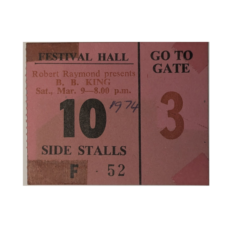B.B. King - 1974 Tour Original Vintage Concert Ticket