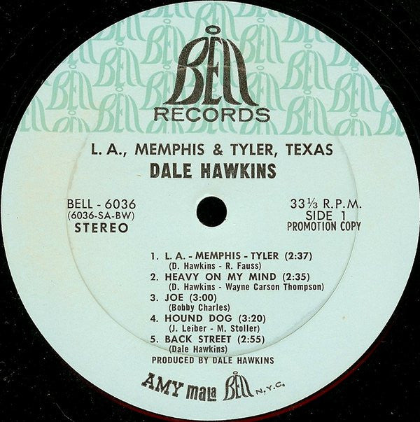 Dale Hawkins - L.A. (Memphis & Tyler Texas) Vinyl LP (Used)