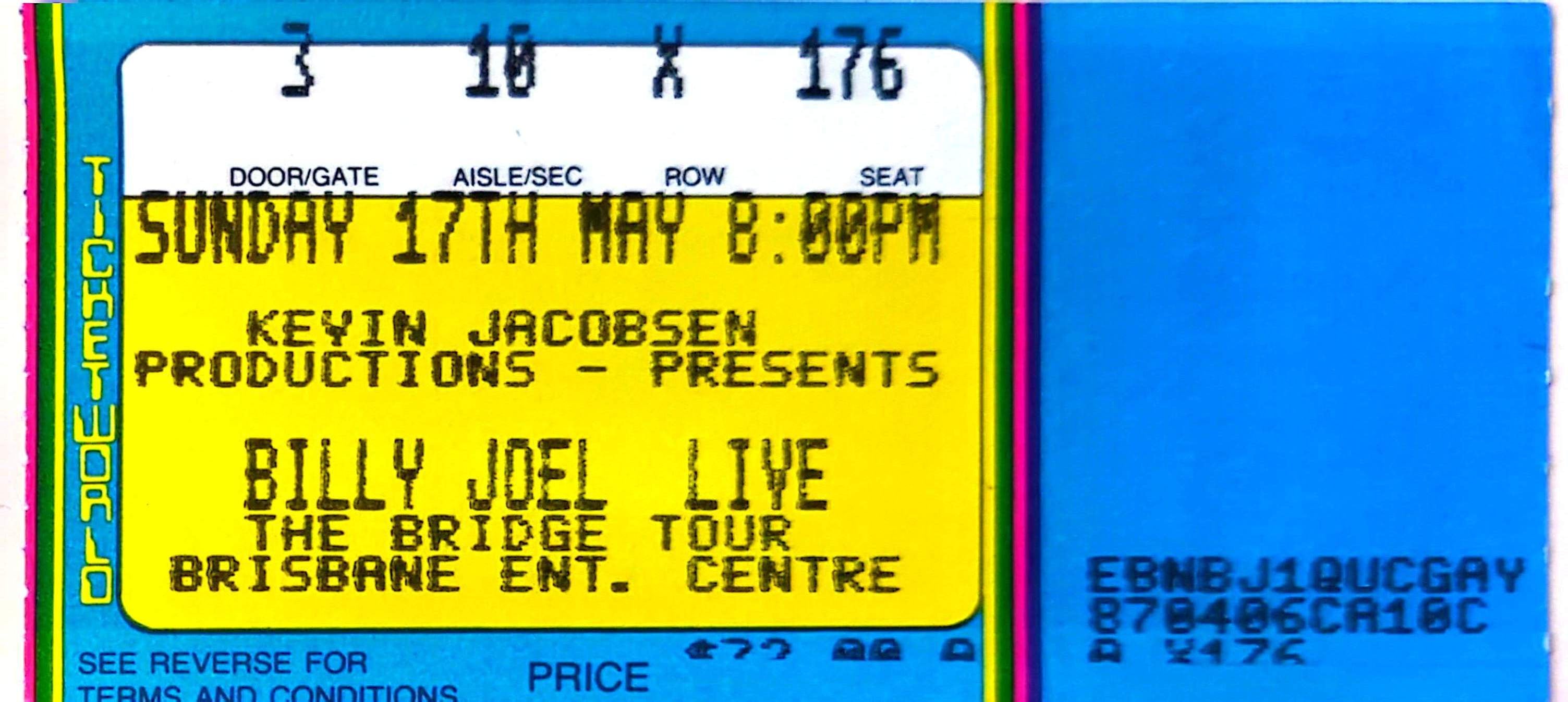 Billy Joel - 1994 Original Vintage Concert Ticket Seat 176