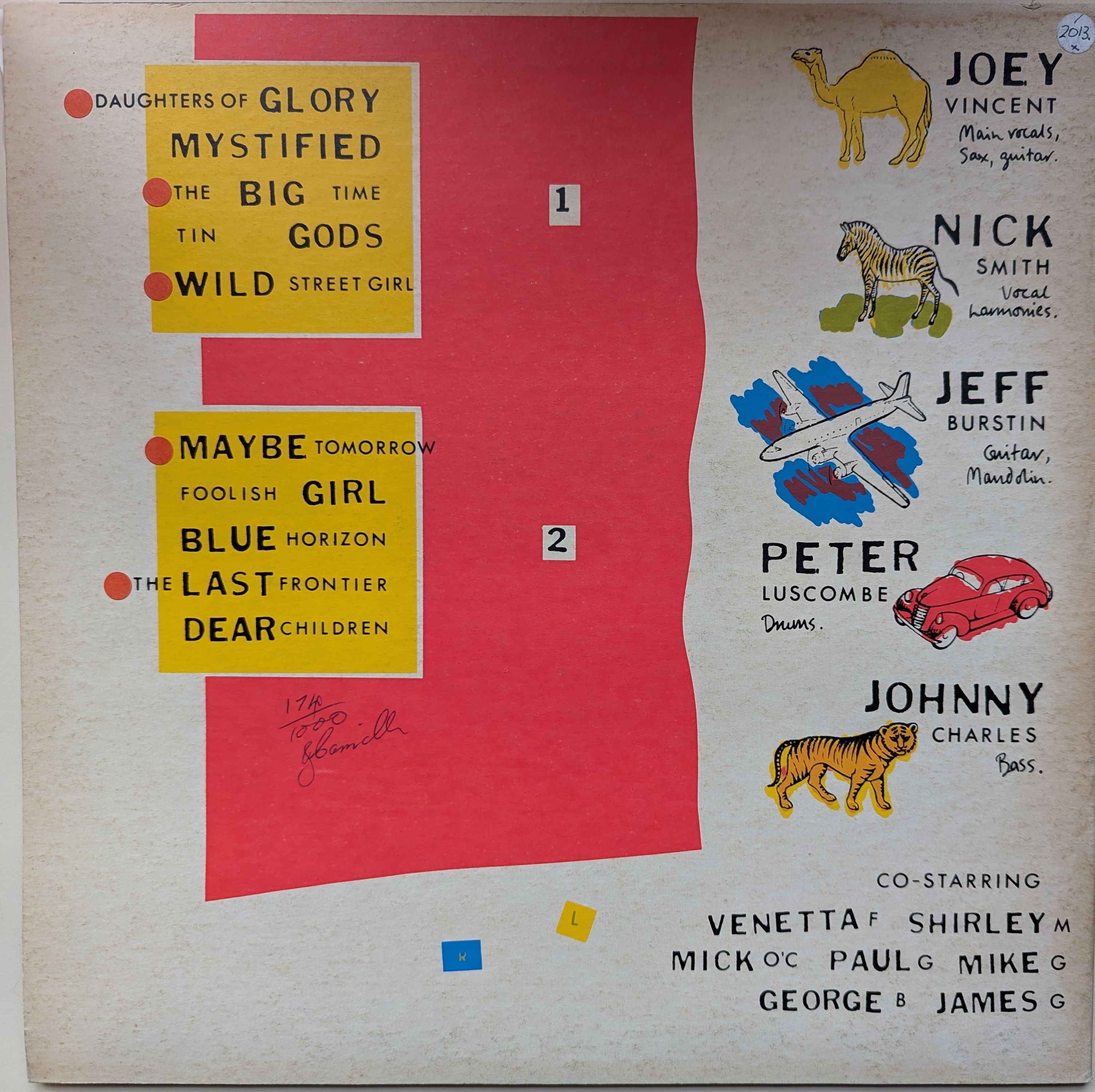 Black Sorrows - Dear Children Limited Edition Numbered & Autographed Vinyl LP (Used)