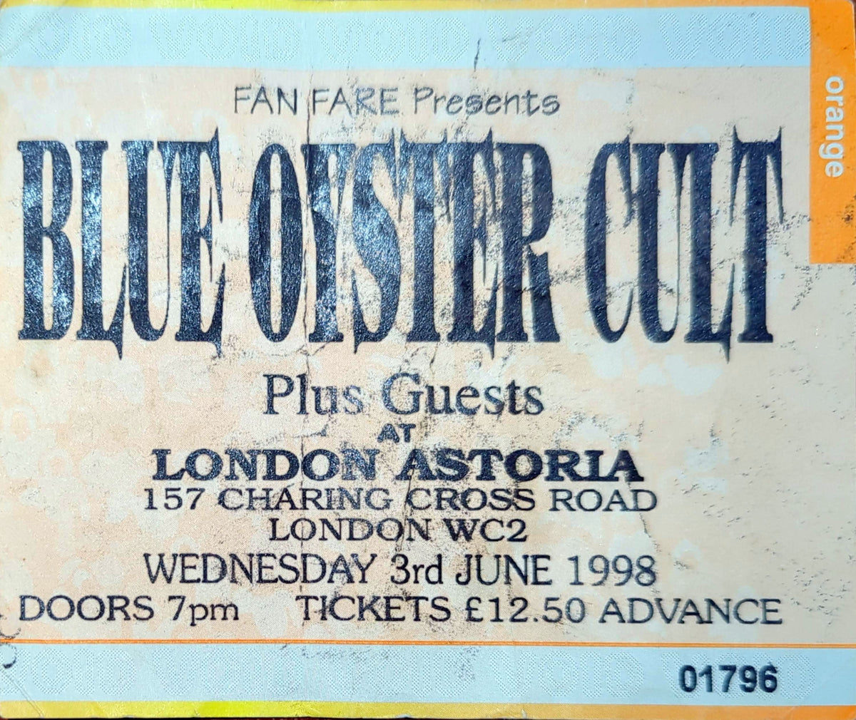 Blue Oyster Cult - 1998 Original Vintage Concert Ticket