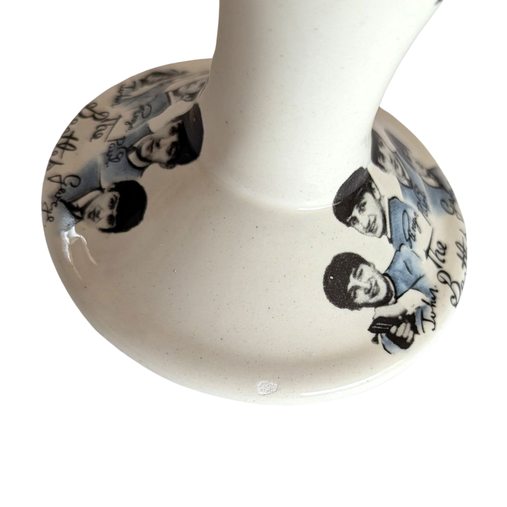 Beatles - Vintage 1980s Liverpool Pair Of Pottery Candlestick Holders (Used)