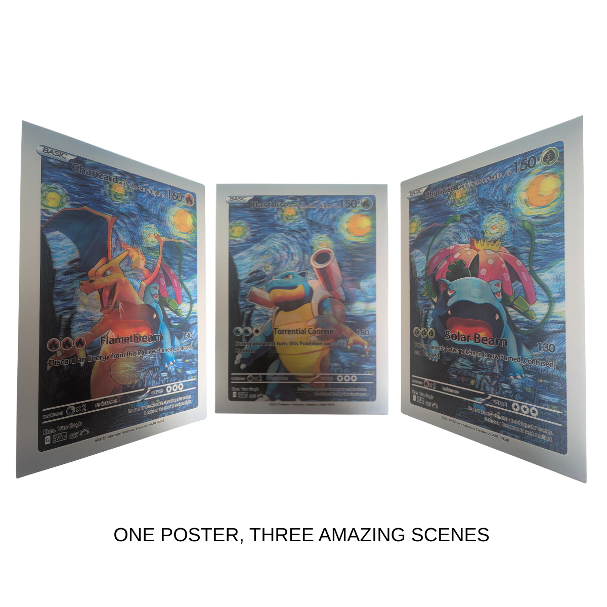 Various Pokemon Trading Cards - 3D Lenticular Poster