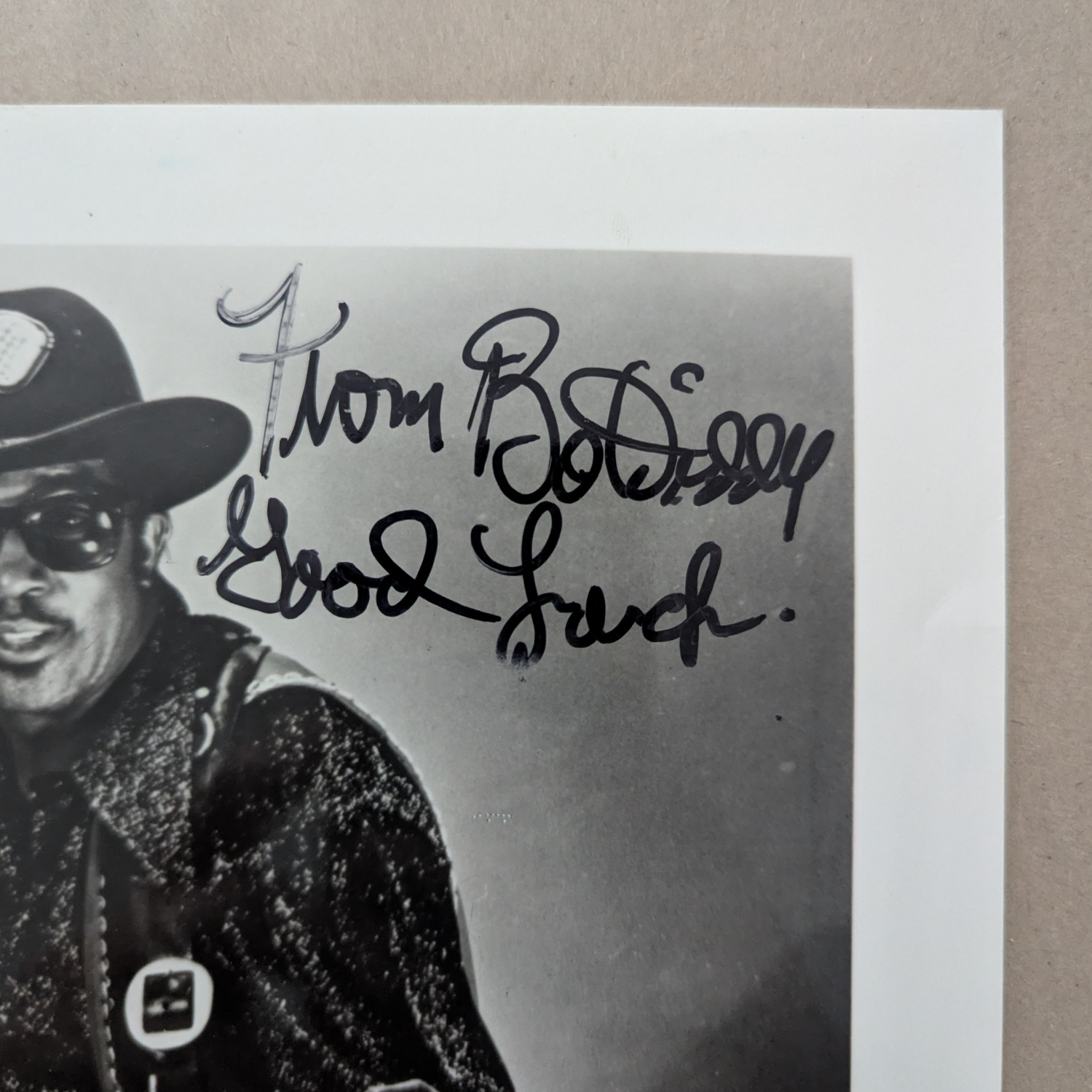 Bo Diddley - Black & White Photo Autographed