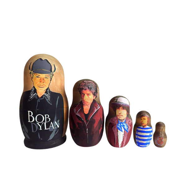 Bob Dylan - 16 cm Babushka Doll (Set of 5 Unique Nesting Dolls)