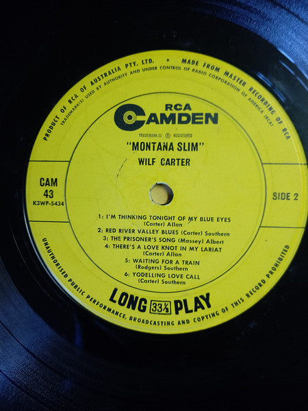 Wilf Carter - Montana Slim Vinyl LP (Used)