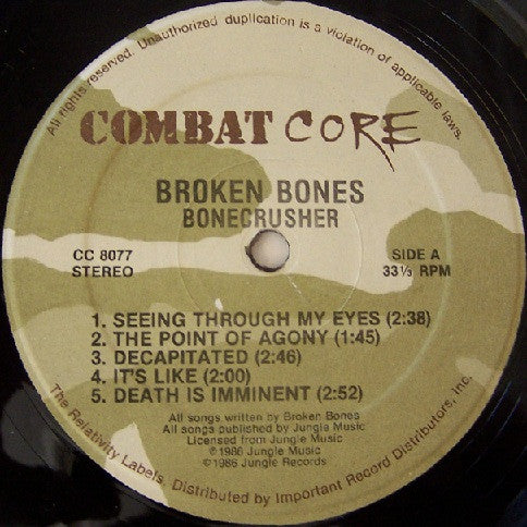 Broken Bones - Bonecrusher Vinyl LP (Used)