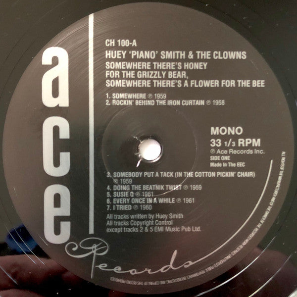 Huey "Piano" Smith & His Clowns - Somewhere There's Honey For The Grizzly Bear Somewhere There's A Flower For The Bee Vinyl LP (Used)