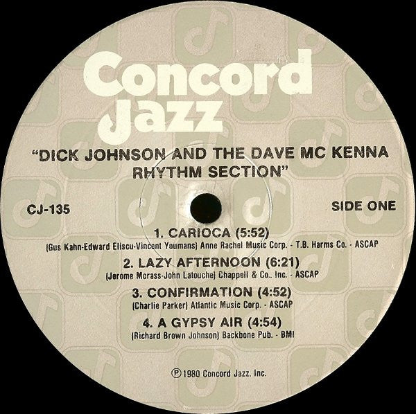 Dick Johnson & The Dave McKenna Rhythm Section - Spider's Blues Vinyl LP (Used)