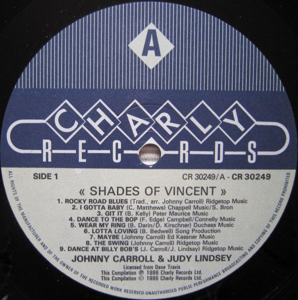 Johnny Carroll & Judy Lindsey - Shades Of Vincent Vinyl LP (Used)