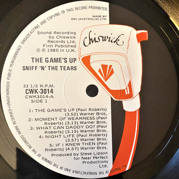 Sniff 'N' The Tears - The Game's Up Vinyl LP (Used)