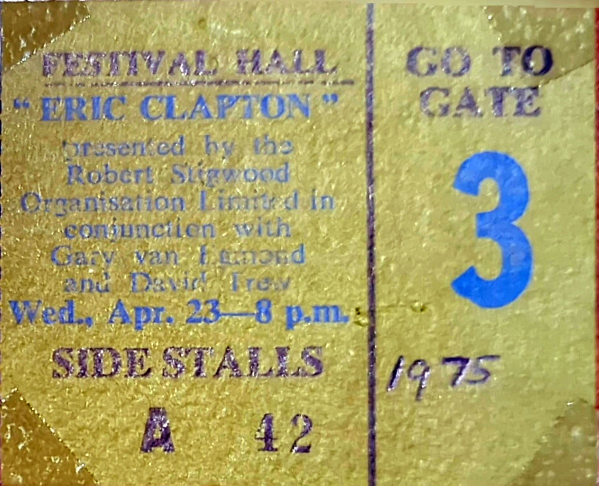 Eric Clapton - 1975 Original Vintage Concert Ticket Seat #A42