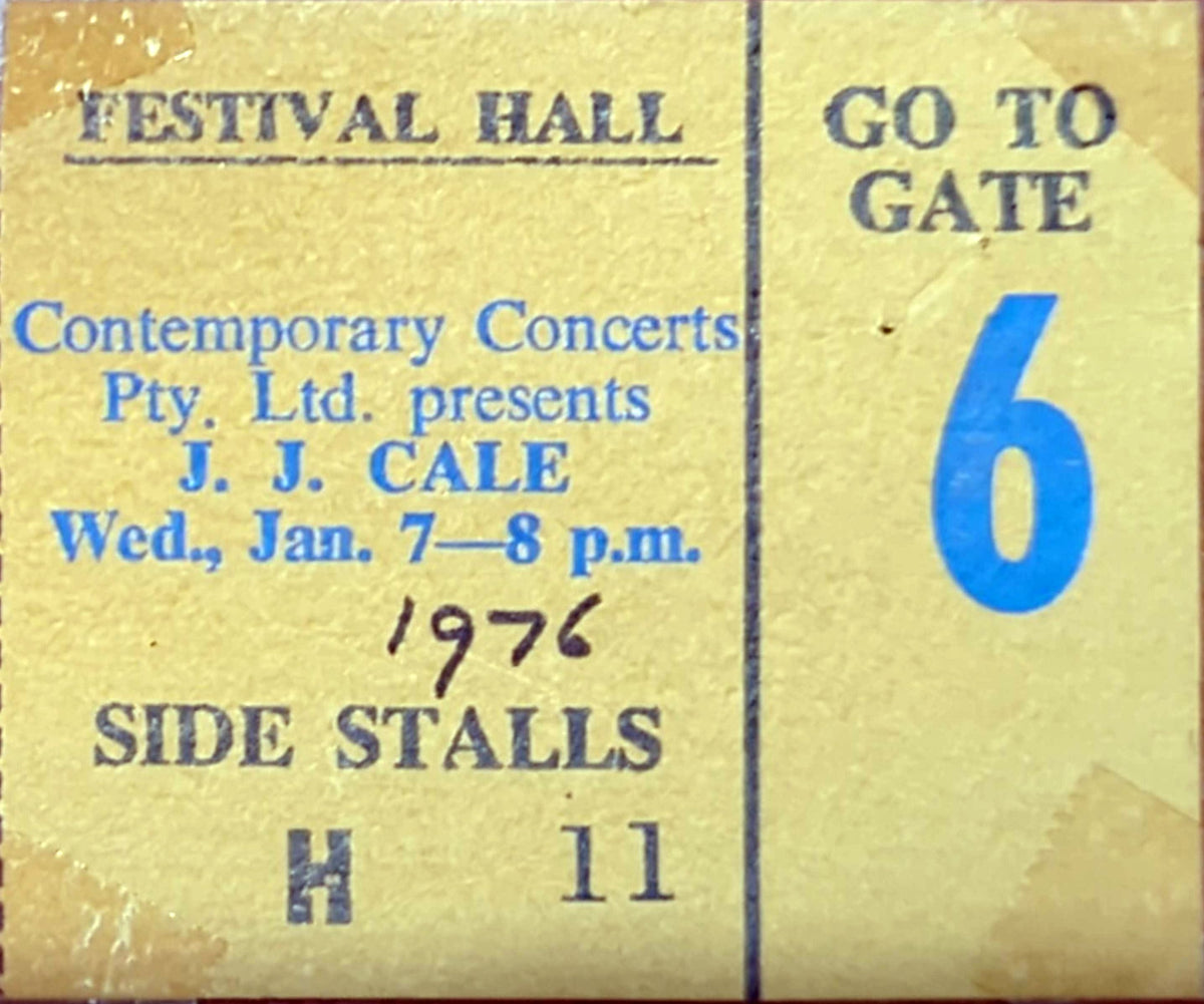 J. J. Cale - 1976 Original Vintage Concert Ticket Seat #H11