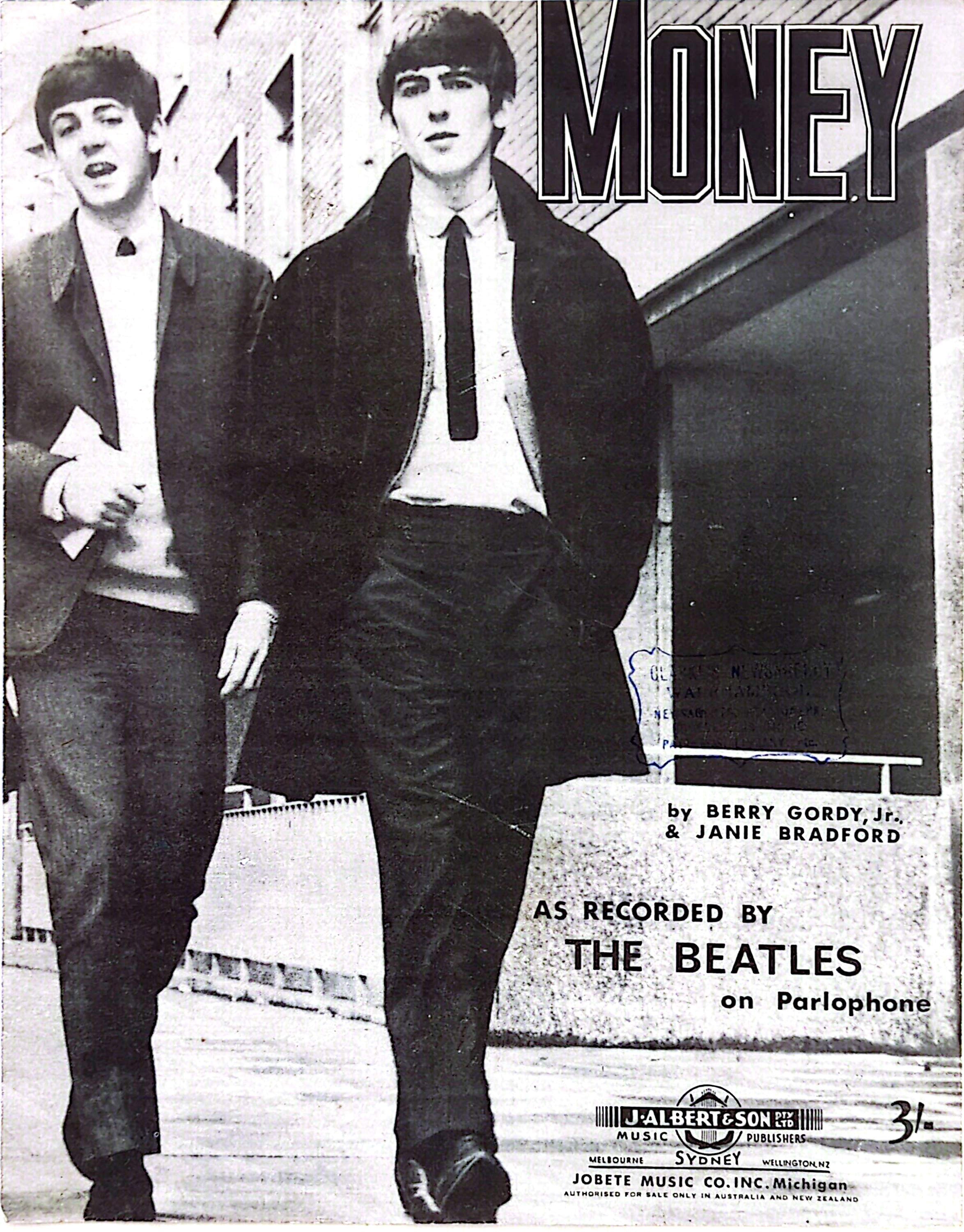Beatles - Money 1960 Vintage Sheet Music