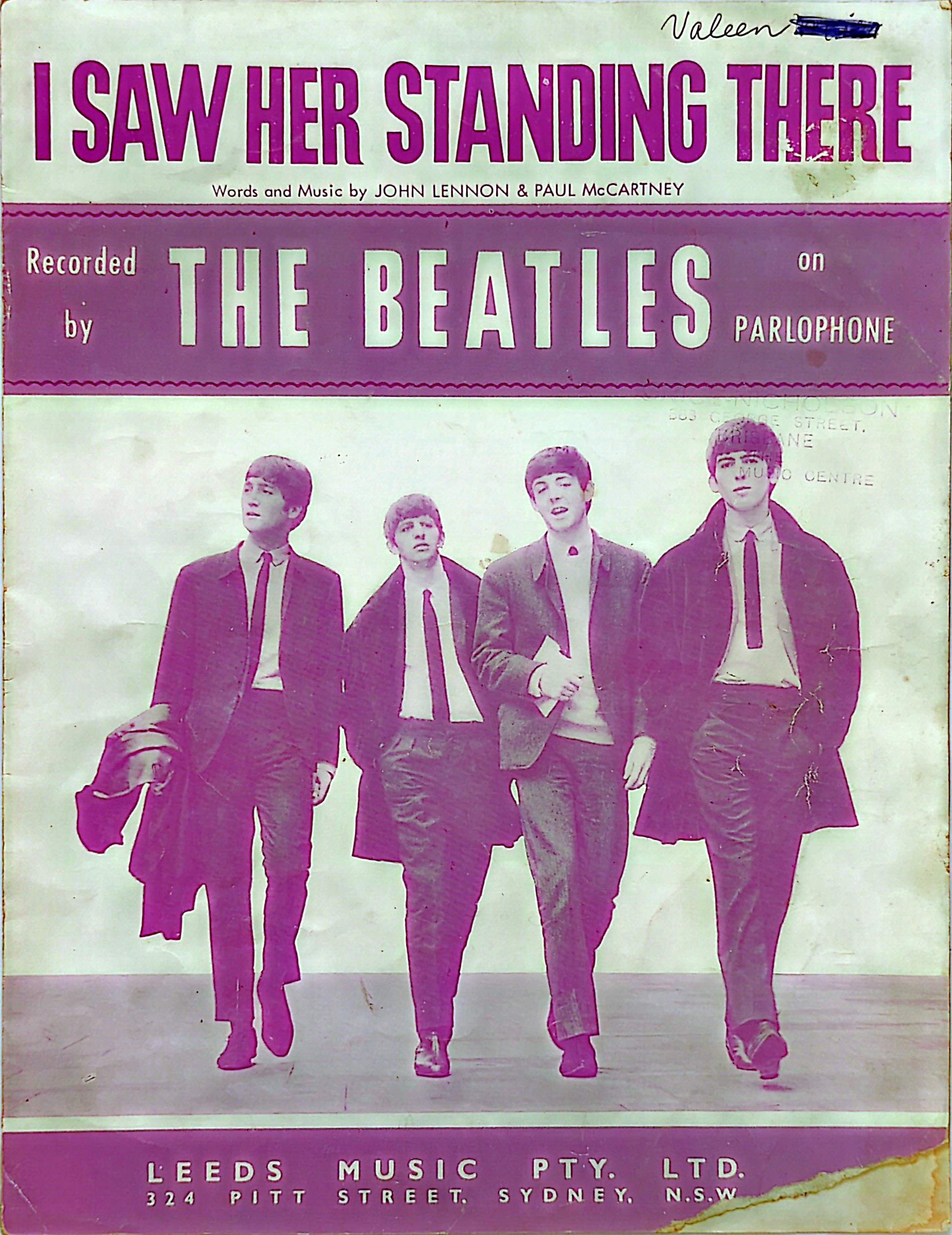 Beatles - I Saw Her Standing There 1963 Vintage Sheet Music