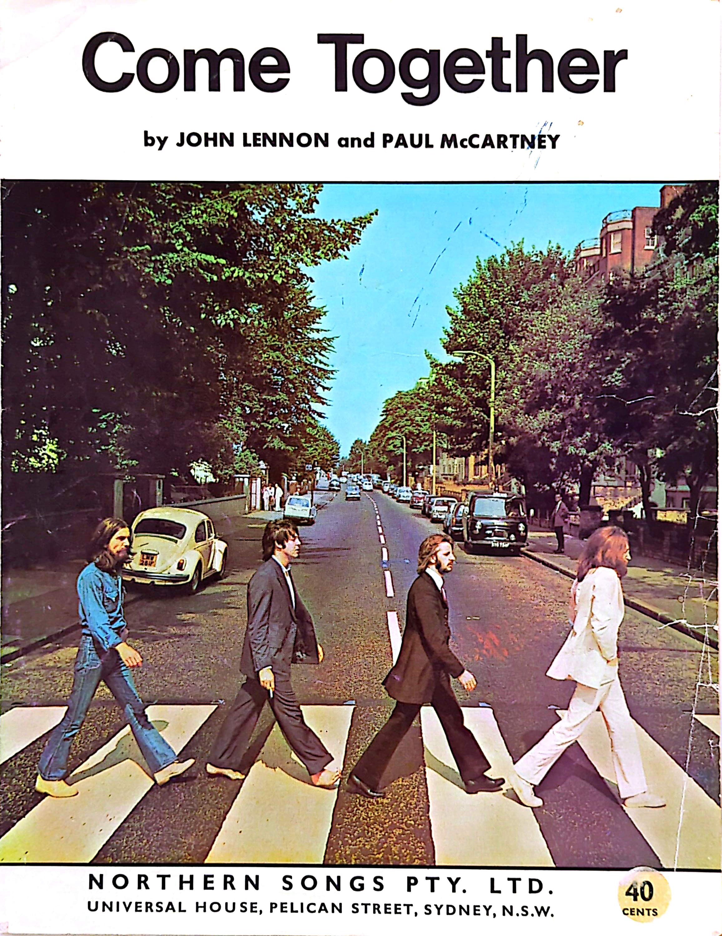 Beatles - Come Together 1969 Vintage Sheet Music