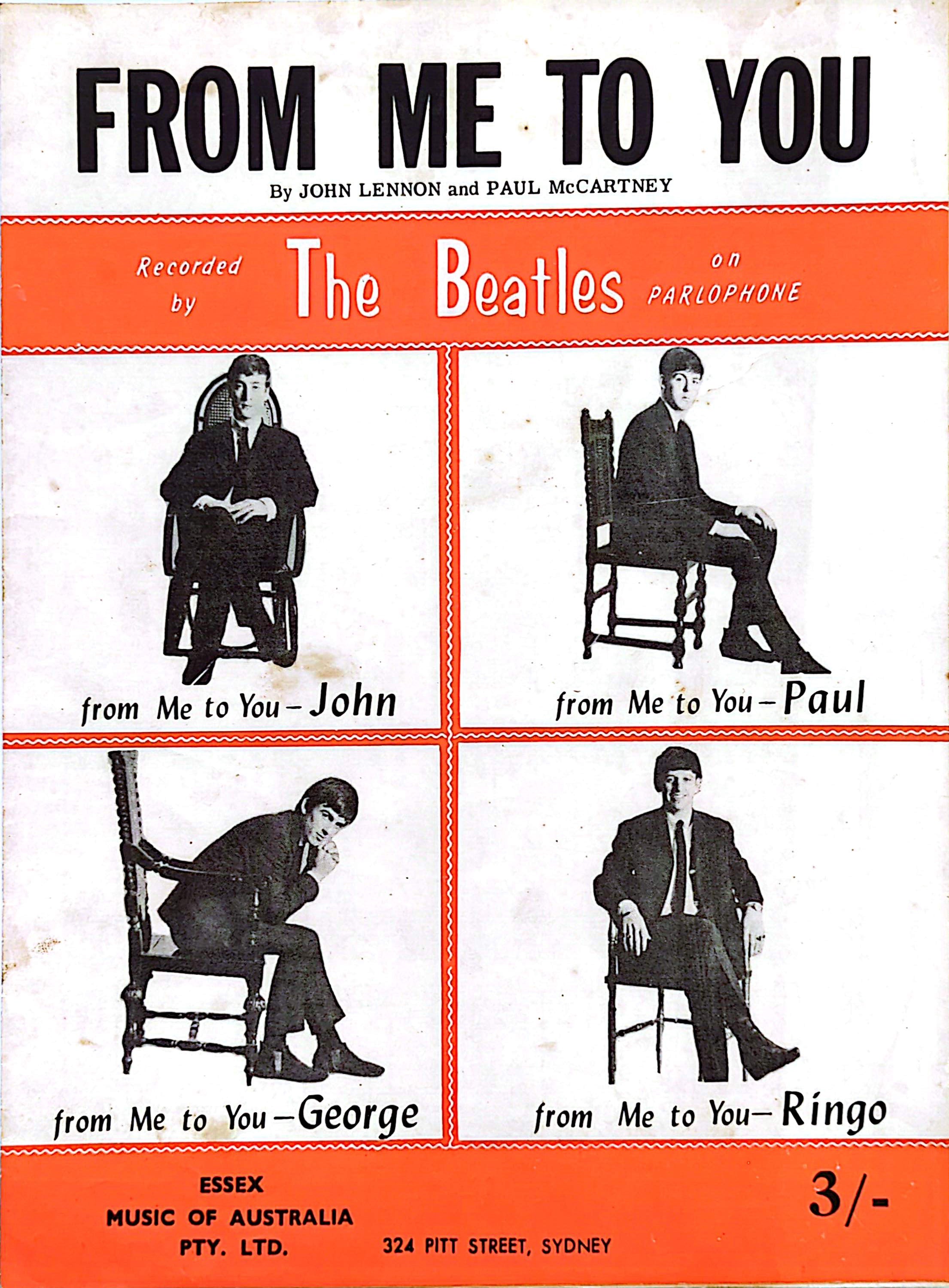 Beatles - From Me To You 1963 Vintage Sheet Music