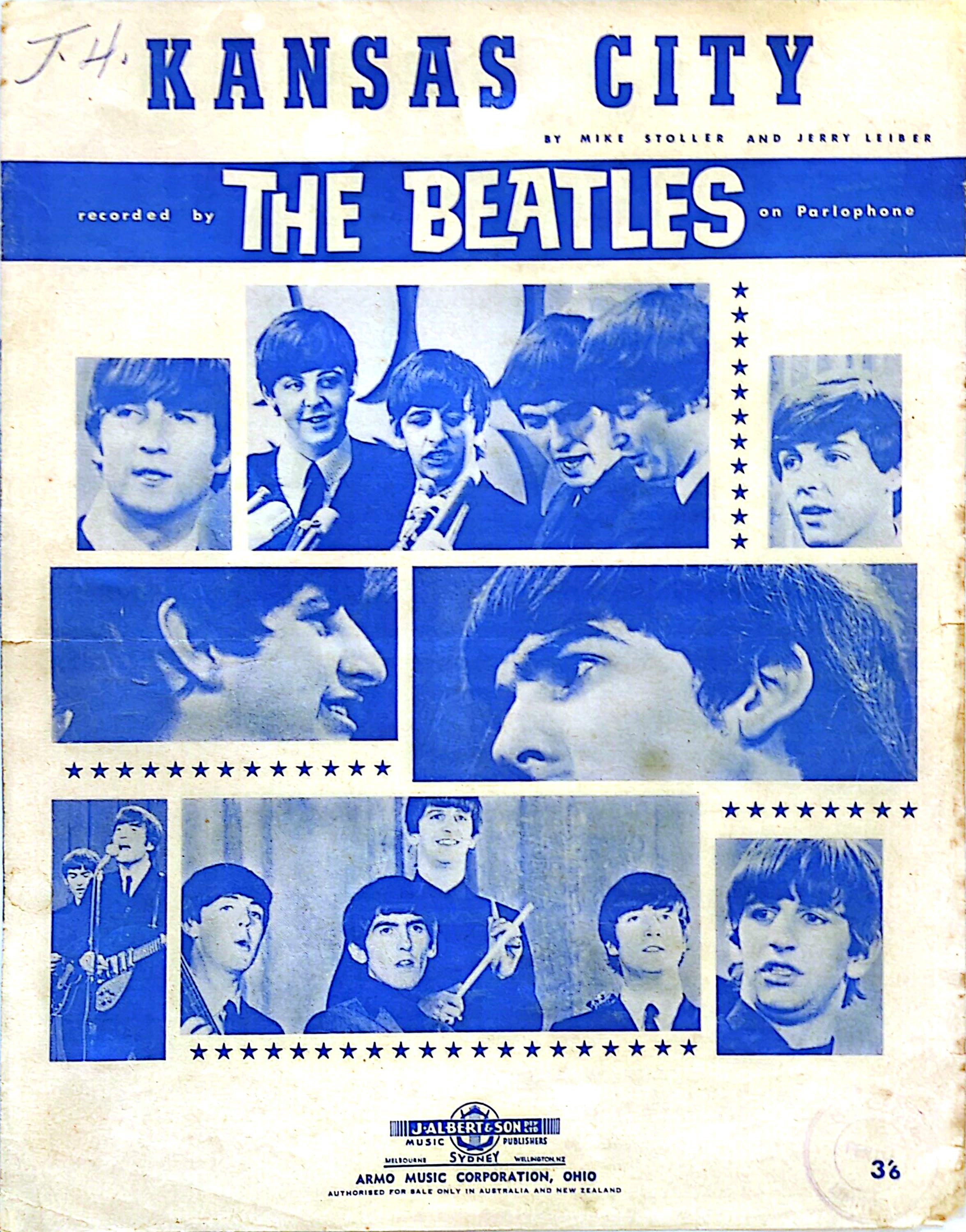Beatles - Kansas City Vintage Sheet Music