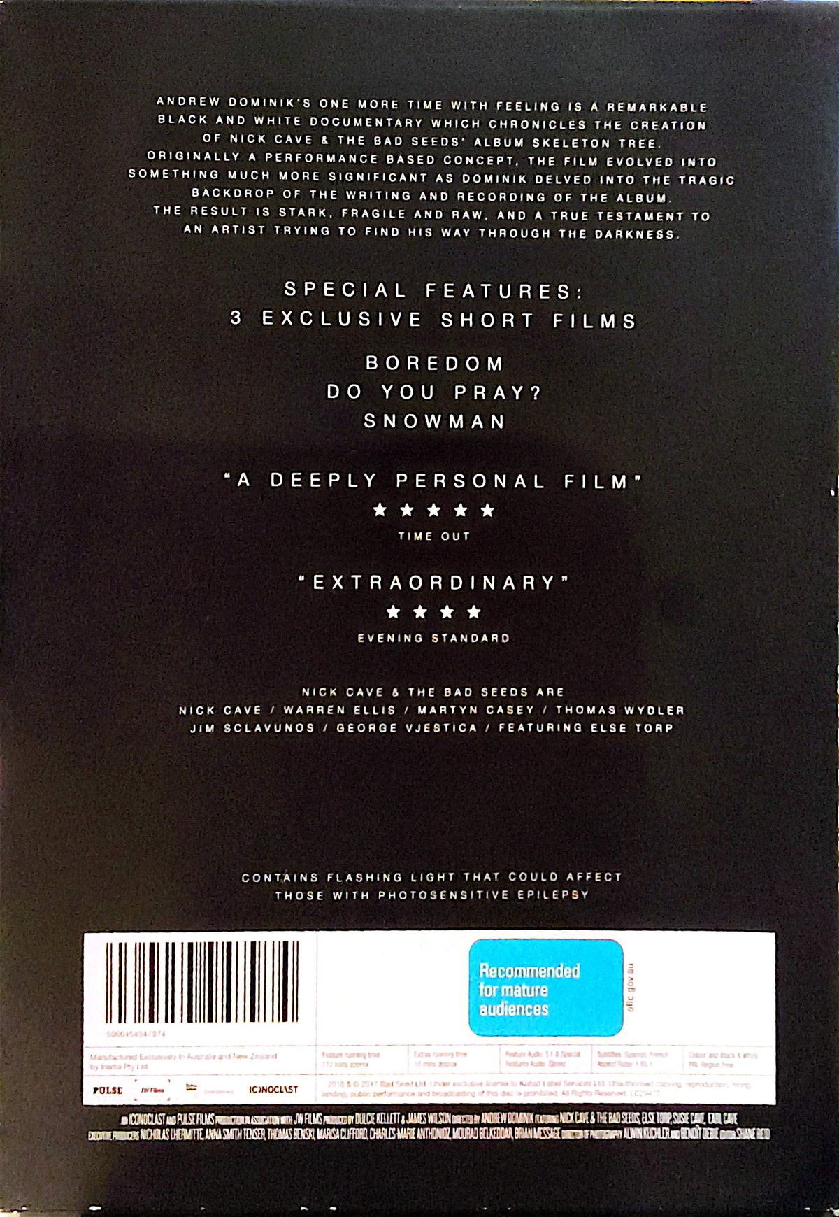 Nick Cave & The Bad Seeds - One More Time With Feeling 2DVD