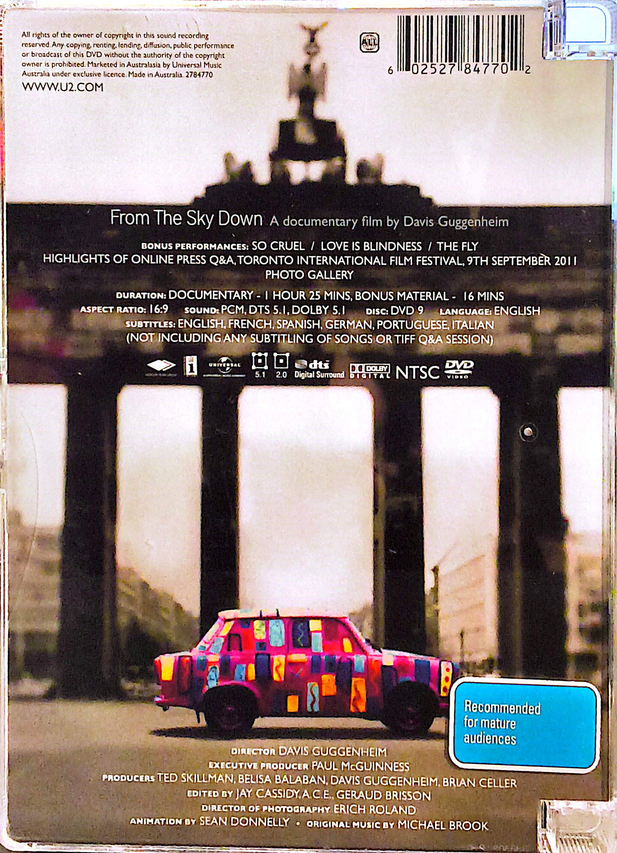U2 - From The Sky Down (A Documentary film by Davis Guggenheim) DVD