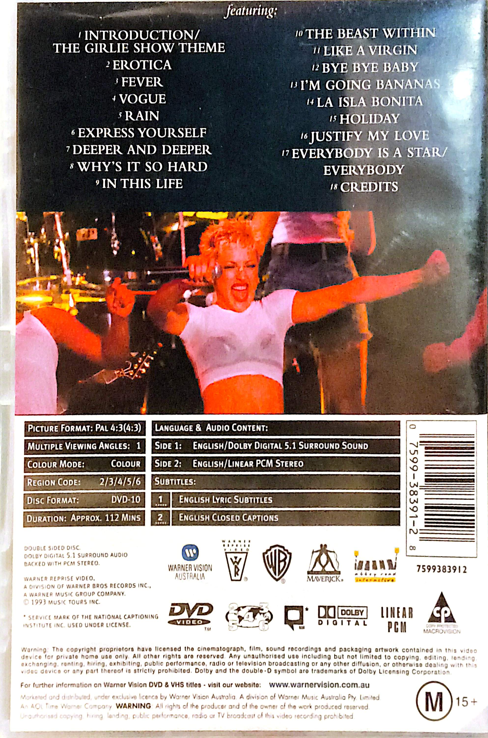 Madonna - The Girlie Show Live Down Under DVD