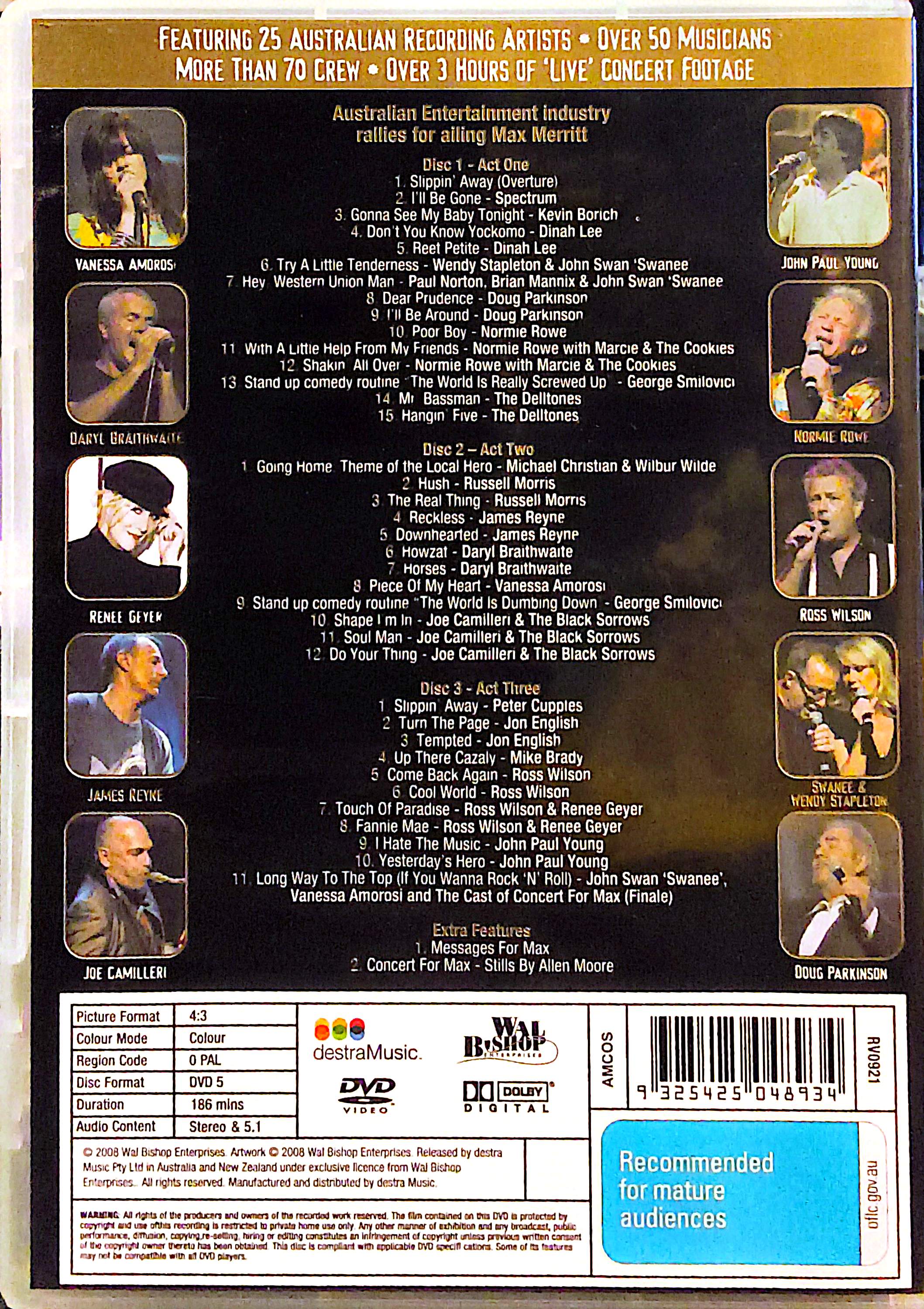 Various Artists - The Benefit Concert for Max Merritt 3DVD