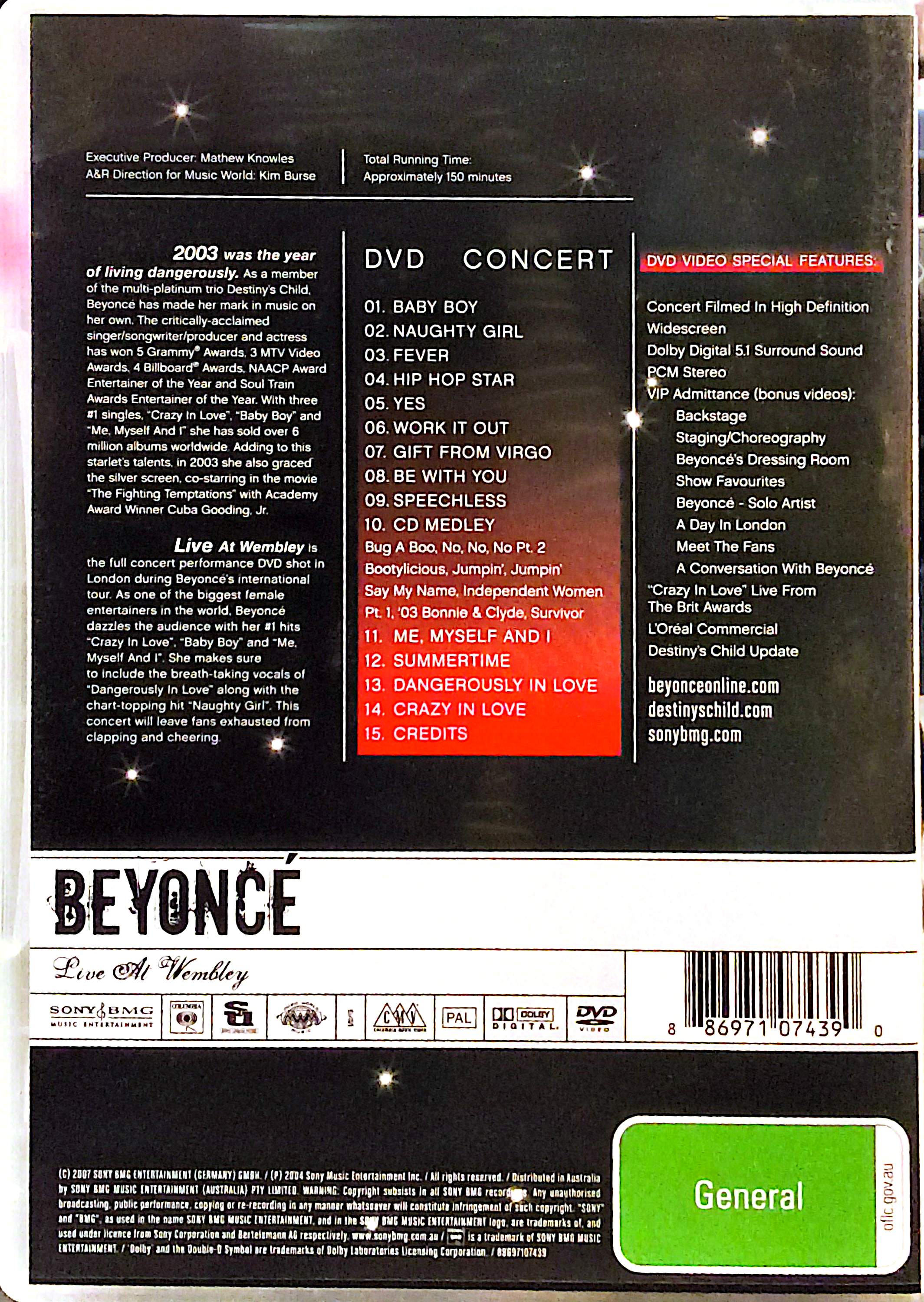 Beyonce - Live at Wembley DVD