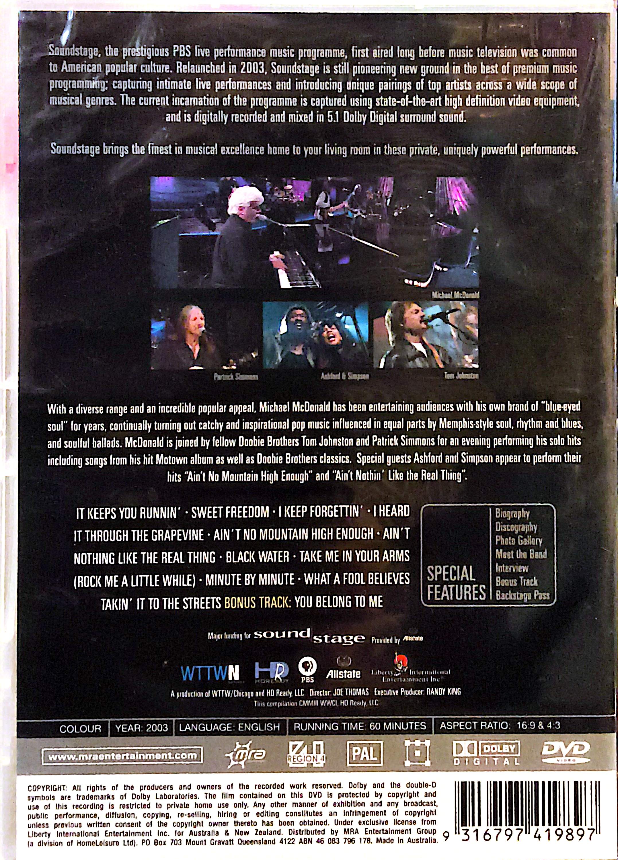 Michael McDonald & Doobie Bros – Soundstage DVD