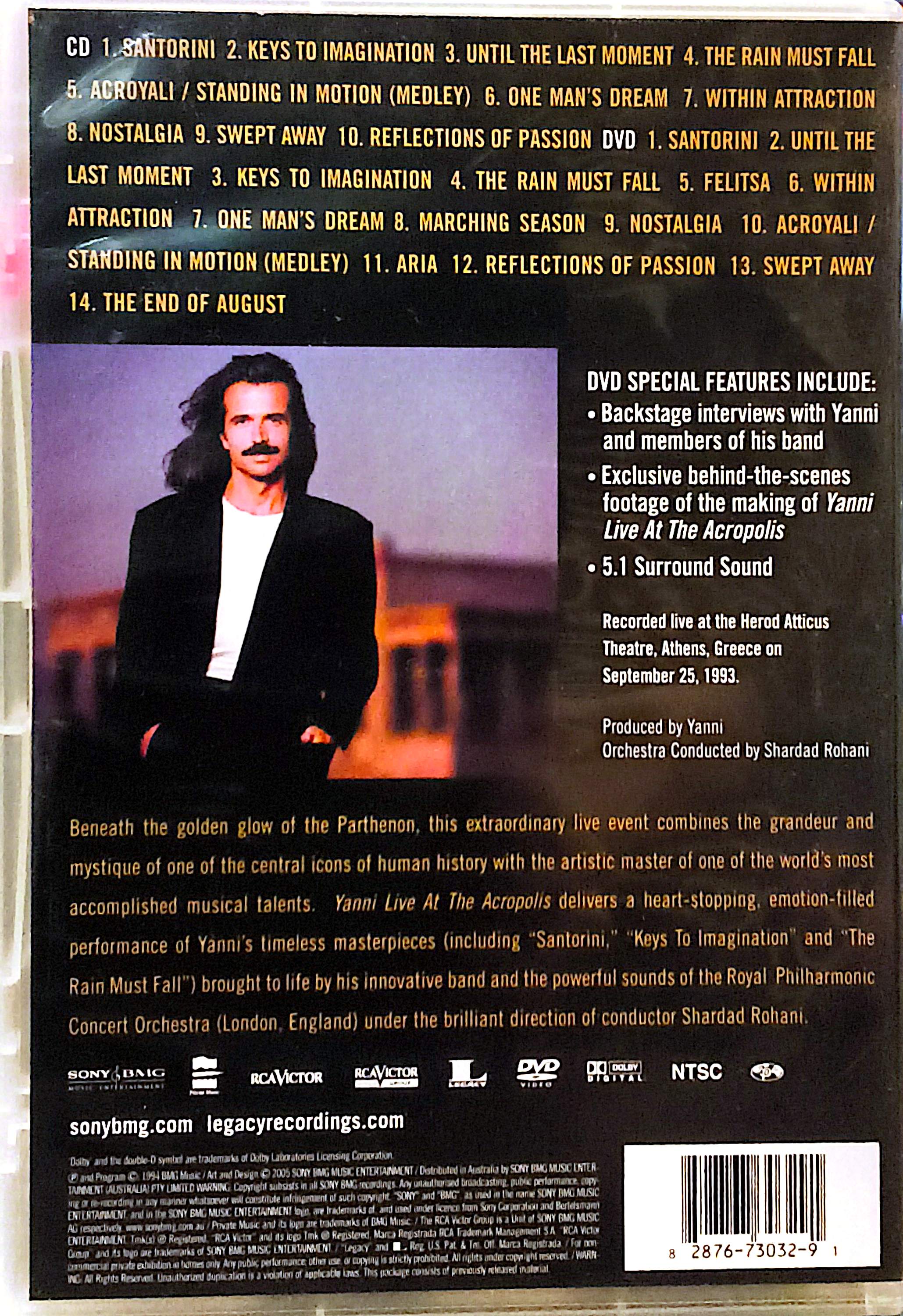 Yanni With The Royal Philharmonic Concert Orchestra – Live At The Acropolis DVD/CD