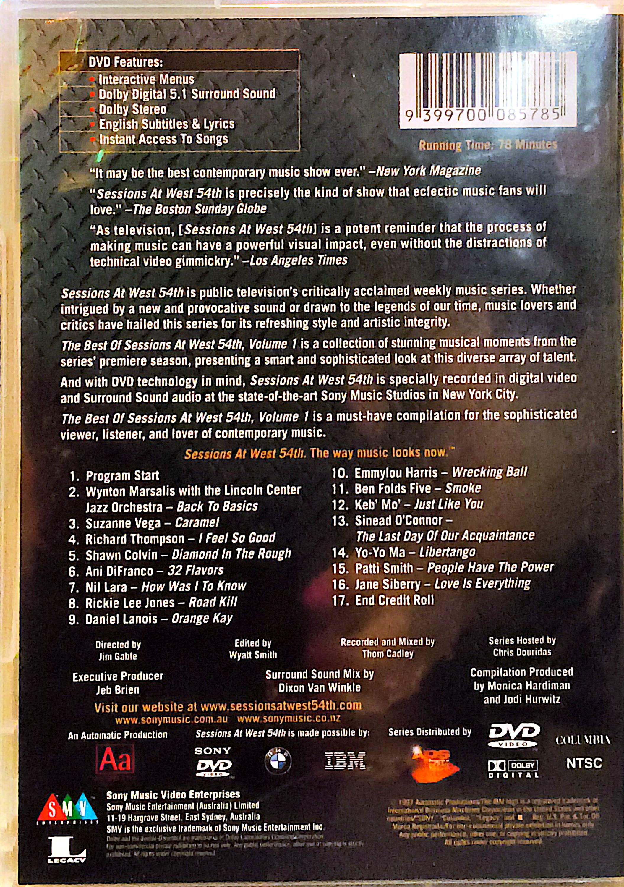 Various Artists - The Best Of Sessions At West 54th Volume 1 DVD